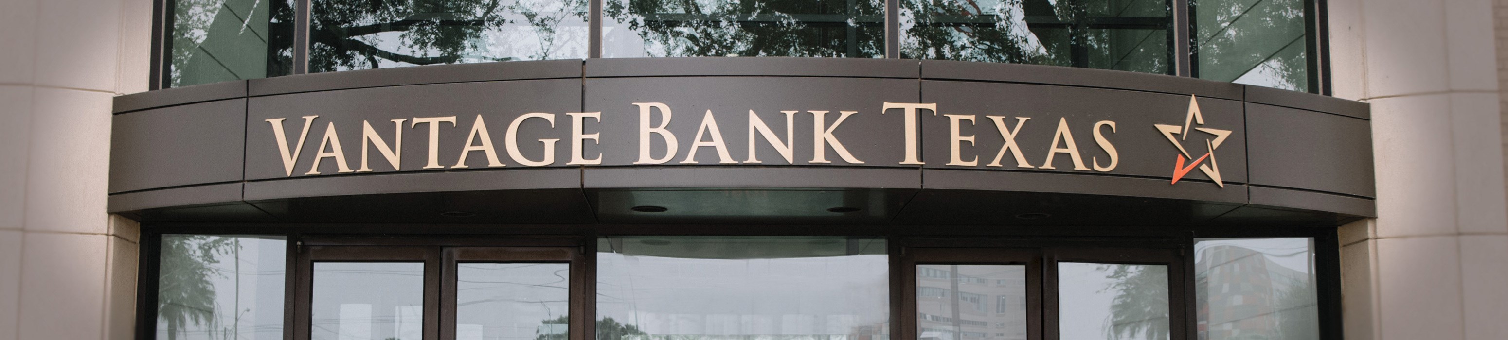 Vantage Bank Texas Signage on Building